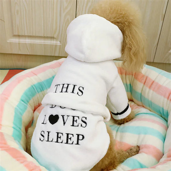 Cozy Canine Hooded Bathrobe - White