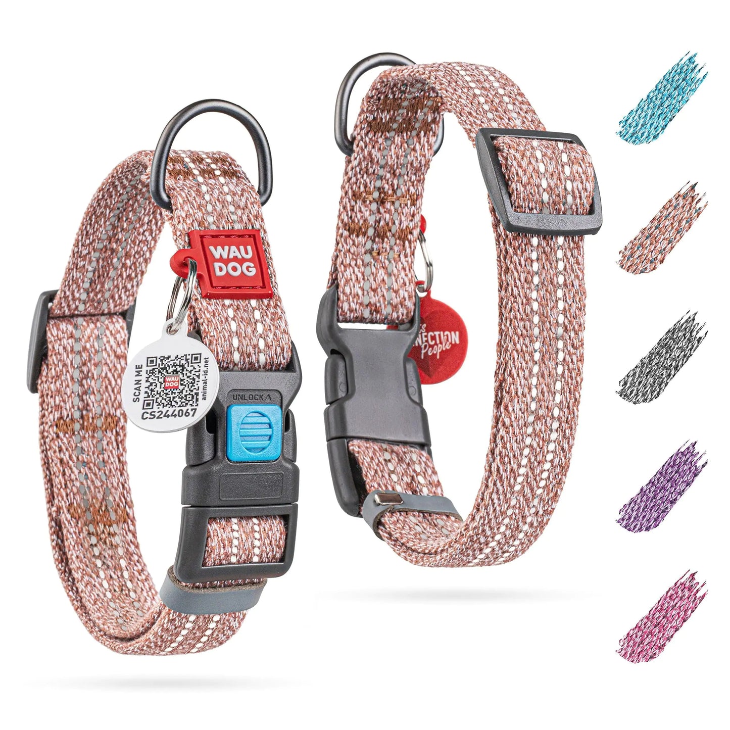 Eco-Friendly Reflective Cotton Dog Collar 10-16 inch