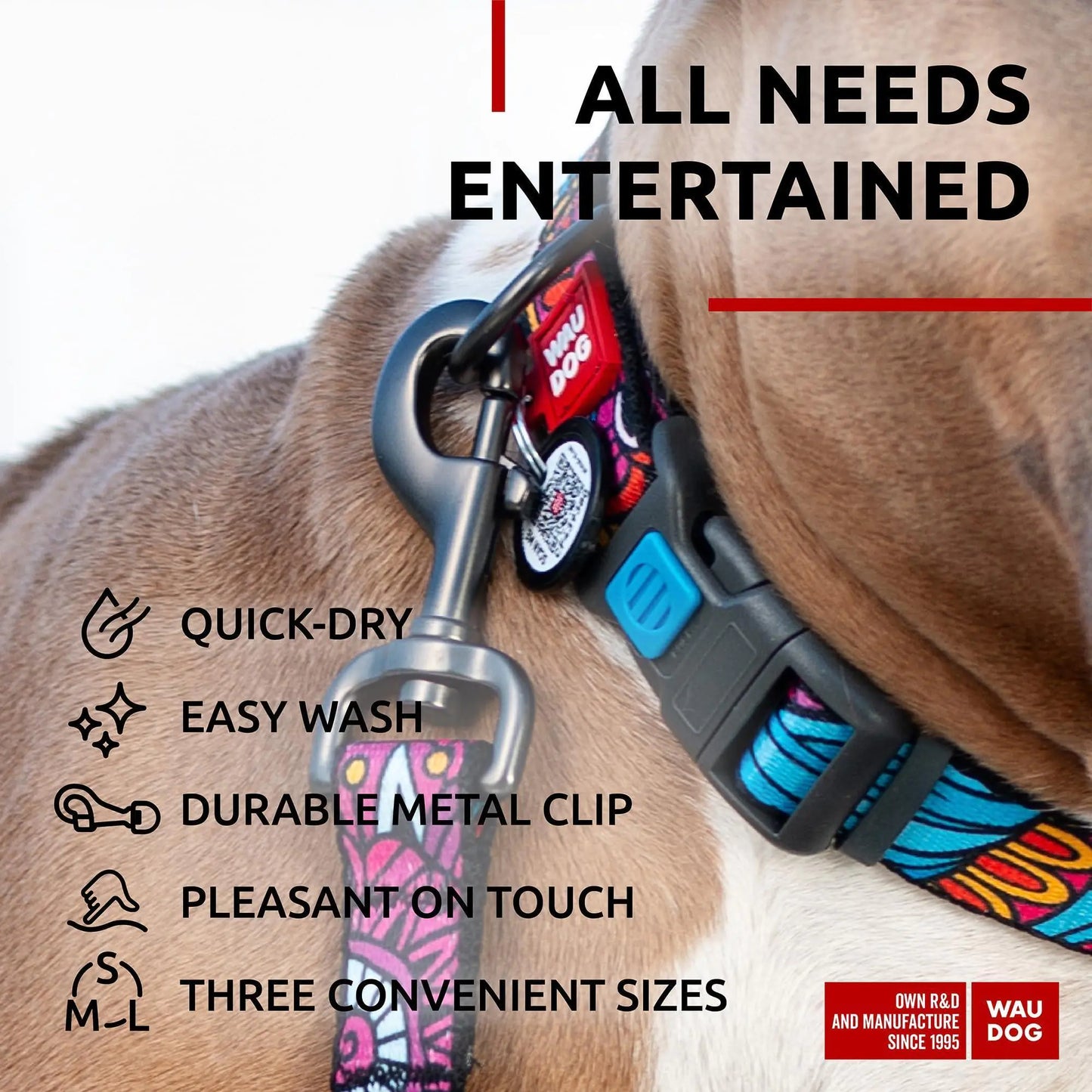 Colorful Nylon Leash for Medium & Large Dogs - 4 Ft