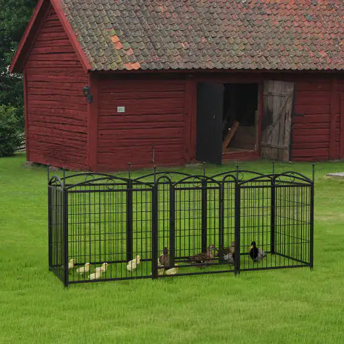 Metal Dog Play Yard with Door - 32 Inch 8 Panels