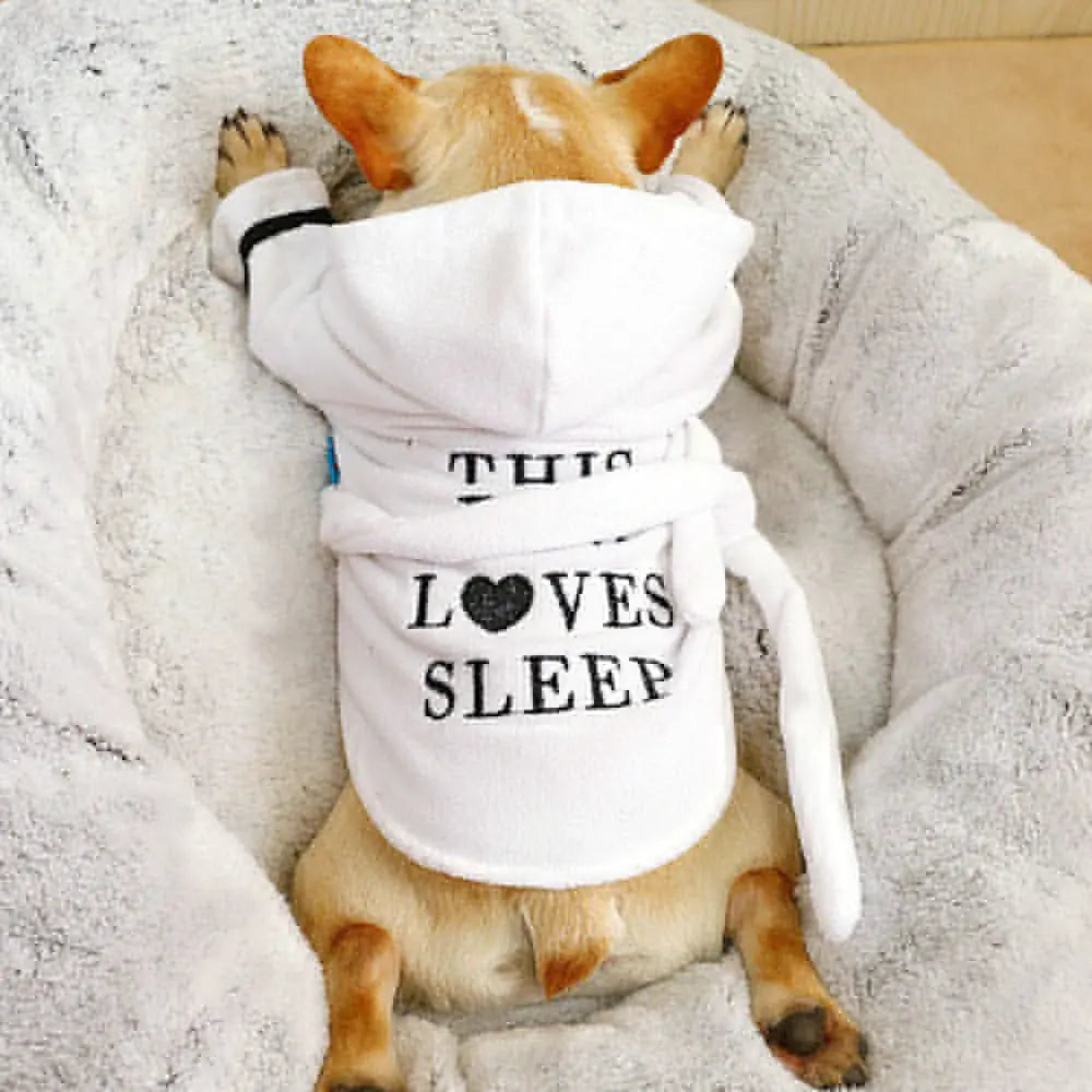 Cozy Canine Hooded Bathrobe - White