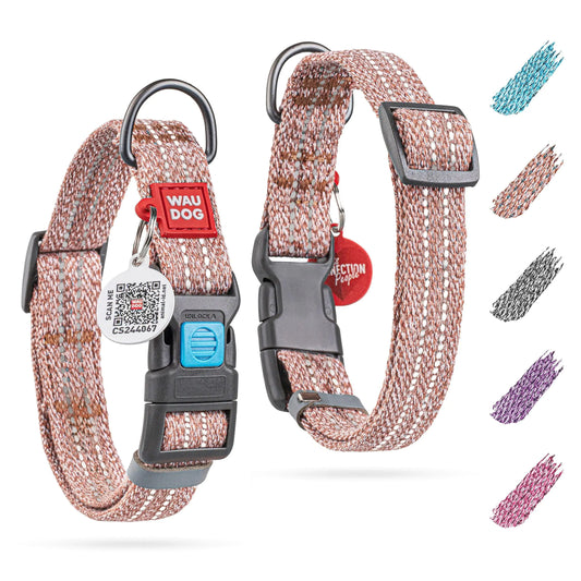 Eco-Friendly Reflective Cotton Dog Collar 10-16 inch